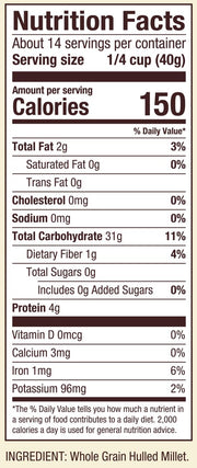 Bob's Red Mill 28 Ounce (Pack of 3) / Resealable / 1 Millet