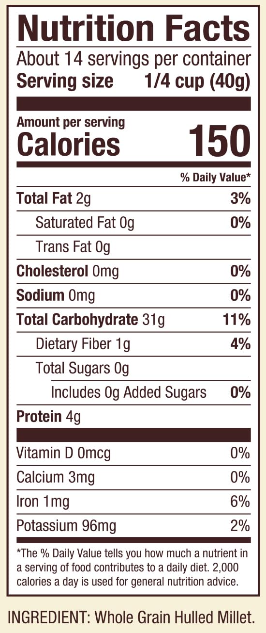 Bob's Red Mill 28 Ounce (Pack of 3) / Resealable / 1 Millet