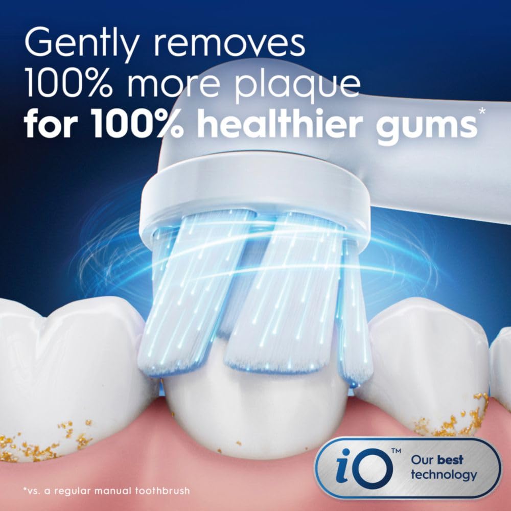 iO Ultimate Clean Replacement Brush Heads by Oral-B – 1 Count (Pack of 5), Nylon, White, Pack of 5, Model Oral-B iO Ultimate Clean