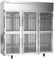 Victory Elite VEFSA-3D-HG-HC Three Section Freezer with Glass Half Doors
