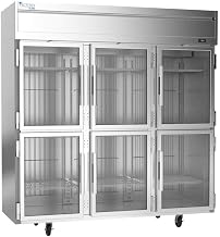 Victory Elite VEFSA-3D-HG-HC Three Section Freezer with Glass Half Doors