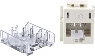 Hubbell HXJU8OW Xcelerator Modular Keystone USOC Jack, 8-Position, White