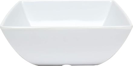 Thunder Group Classic white melamine dinnerware collection 60 oz, 8" square bowl, 3 1/4" deep, comes in dozen