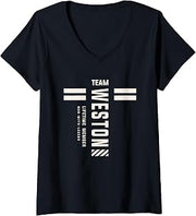 Womens Team Weston Lifetime Member Funny Name Weston V-Neck T-Shirt