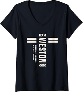Womens Team Weston Lifetime Member Funny Name Weston V-Neck T-Shirt