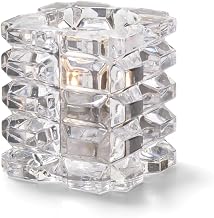 Hollowick Clear Faceted Cube Votive Glass Lamp, 3 1/4 inch Height - 1 each.