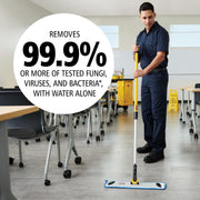 Commercial Products HYGEN Microfiber Room Mop Pad by Rubbermaid – 18" Blue (Multipack), Microfiber, Blue, Pack of 12, Model FGQ41000BL01