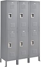 Global Industrial 2-Tier 6 Door Locker, 15" Wx18 Dx36 H, Gray, Unassembled