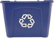 Rubbermaid Commercial Products Recycling Bin/Box, Stackable, 14 GAL, Blue, for Indoors/Outdoors/Garages/Homes/Commercial Facilities