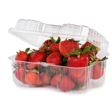 LBH-491 1 lb. Hinged Berry Basket with Vented Holes - 300 per case