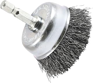 Forney 72729 Wire Cup Brush, Coarse Crimped with 1/4-Inch Hex Shank, 2-Inch-by-.012-Inch, Silver