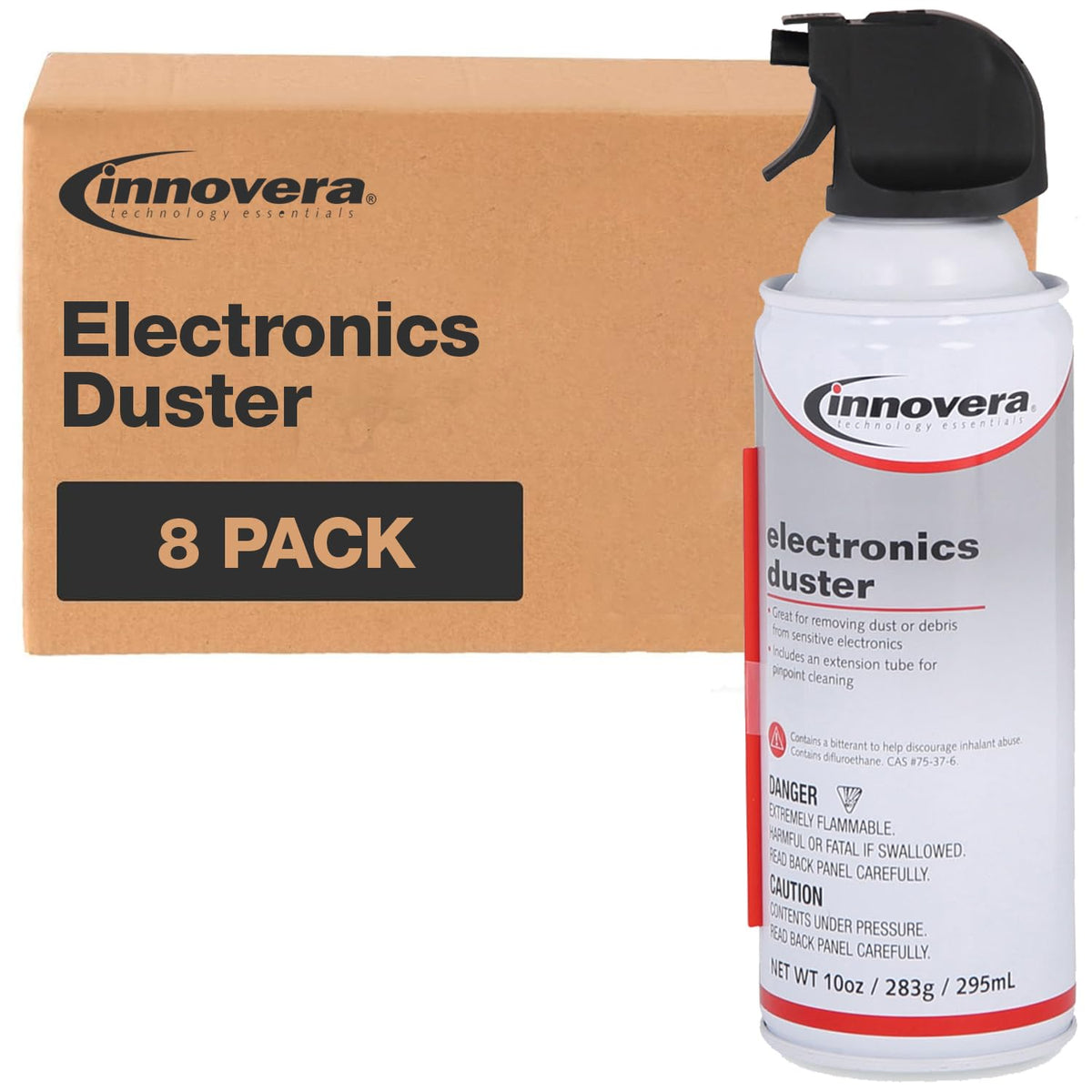Compressed Air Duster Cleaner by Innovera – Pack of 8, Model IVR10010-8PK