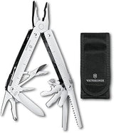 Victorinox Swiss Tool MX, 26-Function Swiss Made Multitool, Nylon Pouch | One-Handed Opening Lockable Blade, Includes Pliers, Wire Cutters and Nylon Belt Sheath for Outdoor and Everyday Maintenance