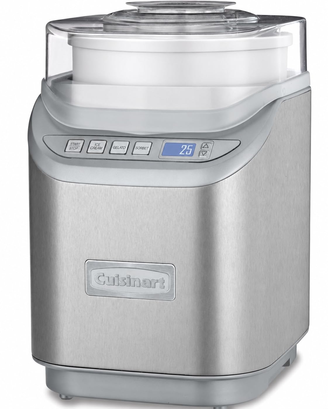 Ice Cream Maker Machine by Cuisinart – 2-Quarts, Stainless Steel/White Bowl, Model ICE-70WB