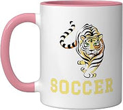 Bloomfield High School Bengals Soccer Ceramic Mug, Pink/White, 11oz