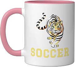Bloomfield High School Bengals Soccer Ceramic Mug, Pink/White, 11oz