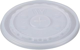 Wincup L32S Straw Slotted Lid for 32 oz and 44 oz Foam Cups, Cube 1.27, Translucent (5 Sleeves of 100 Lids)