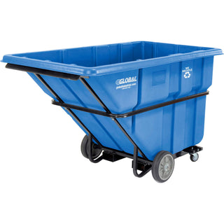 Forkliftable Extra HD Plastic Recycling Tilt Truck by Global Industrial – Plastic, Blue, Model 800260BL
