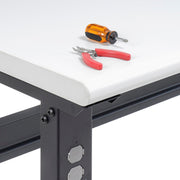 Adjustable Height Workbench C-Channel Leg by Global Industrial – 30"L x 60"W x 3"H, Steel, Black, Model 254960BK