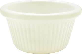Thunder Group Fluted melamine ramekin collection 2 oz, 2 7/8" fluted ramekin, bone, comes in dozen
