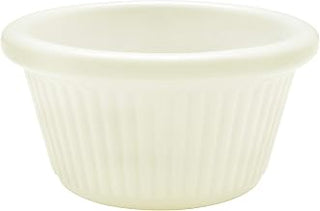 Thunder Group Fluted melamine ramekin collection 2 oz, 2 7/8" fluted ramekin, bone, comes in dozen