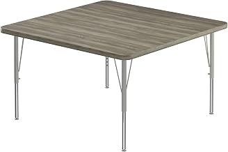 Correll 36" Top Bar Stool/Standing Height Square Activity Table in Driftwood