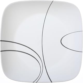 Corelle Square Simple Lines 10.25” Dinner Plate (Set of 4)