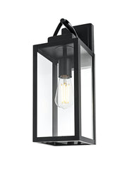 Hilton One Light Outdoor Wall Sconce Black by Lighting Design – 12", Iron, Black, Model OD330W18BK