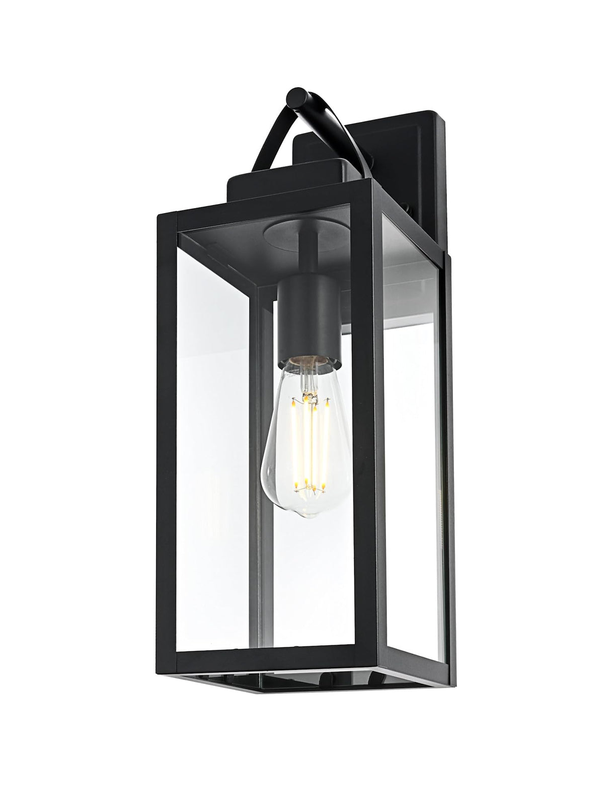 Hilton One Light Outdoor Wall Sconce Black by Lighting Design – 12", Iron, Black, Model OD330W18BK