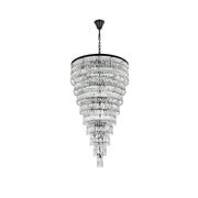 Josephine 61 Light Chandelier Black by Lighting Design – Iron and Crystal, Black