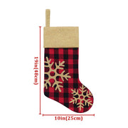 Bunny Chorus Christmas Stockings, 18 Inch Red Black Buffalo Plaid, Set of 6