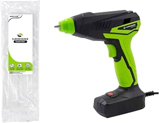 Surebonder Motorized Mini Glue Gun with 20, 10 Inch All Purpose Mini Glue Sticks