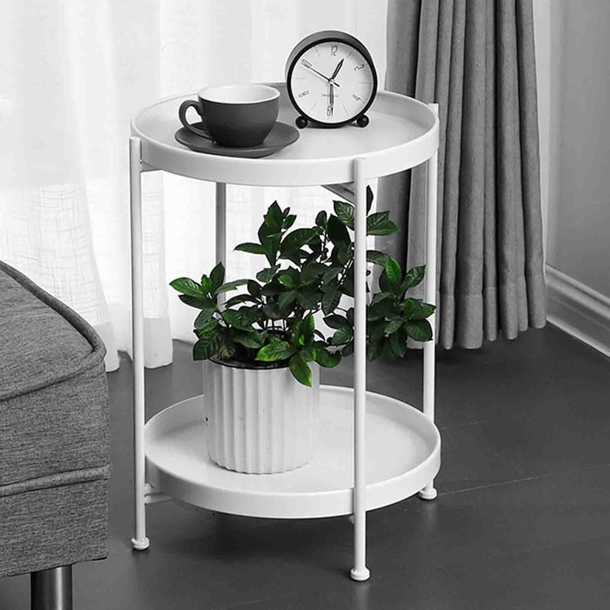 Side Table by WPWSDWMX – One Size, Metal, White, Model WPWSDWMX