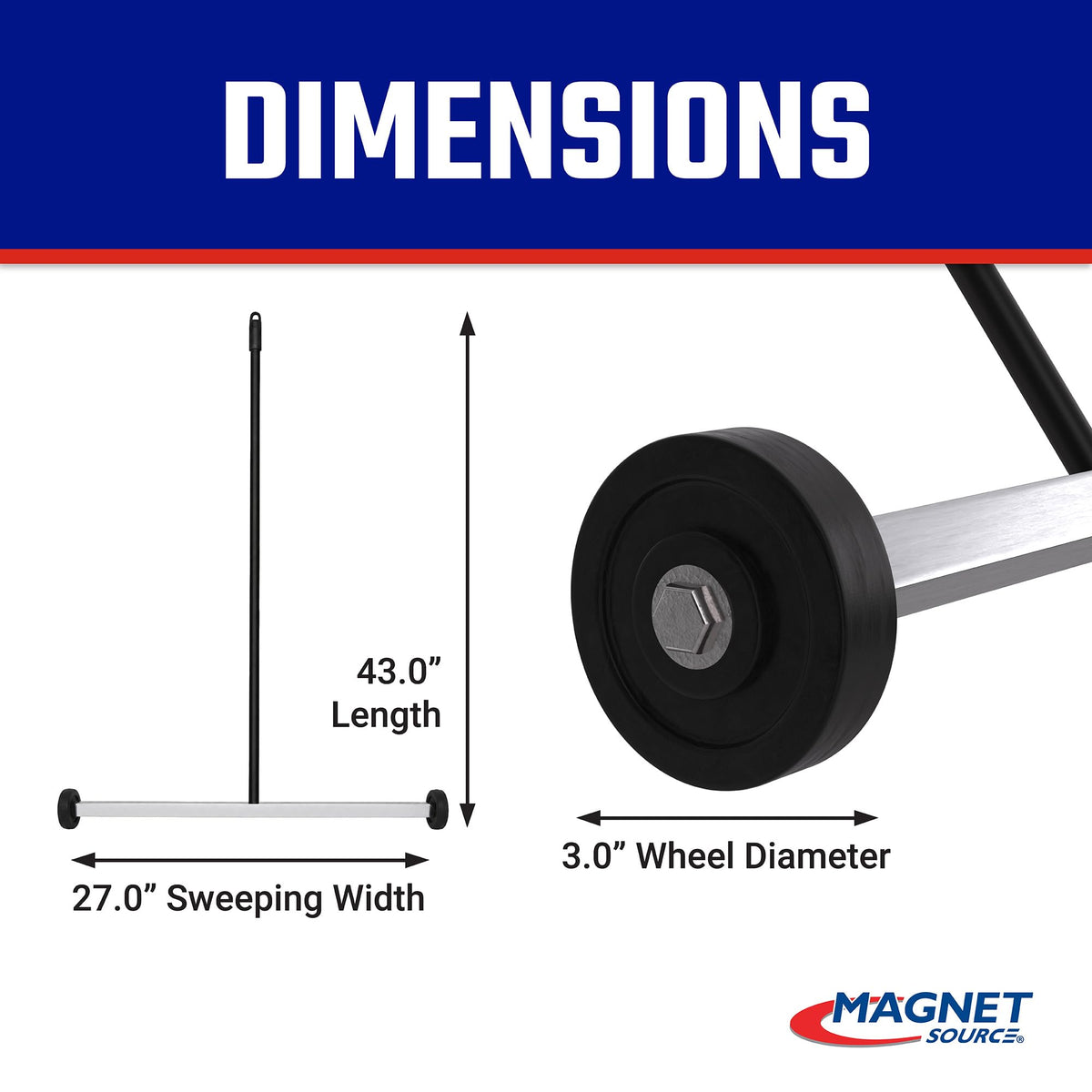 Master Magnetics Black / Pack of 1 / 27" Magnetic Sweepers