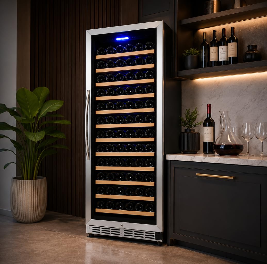 Commercial Wine Cooler by Eurodib – 24" W, 165.0 load, Arborite, Black, Model USF168S