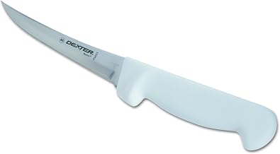Basics P94823 6" White Curved Boning Knife with Polypropylene Handle