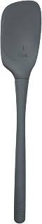 Tovolo Flex Core Silicone Deep Spoonula with Angled Head for Stirring Scooping and Serving, Dishwasher Safe BPA Free Heat Resistant Spoon Spatula Kitchen Utensil for Cooking Baking, Charcoal Gray