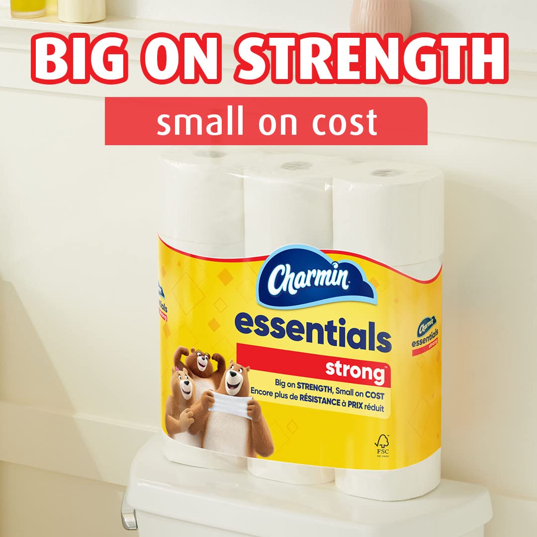 Charmin White / 9 Rolls (429 Sheets) / Essentials Strong Toilet Paper Toilet Paper