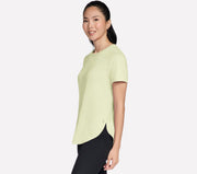 Women's Go Dri Swift Tunic Tee by Skechers – Lemon Yellow/ Bright White, Model TS105