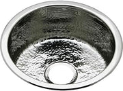 Elkay Stainless Steel 16-3/8" x 16-3/8" x 7", Single Bowl Dual Mount Bar Sink Hammered Mirror