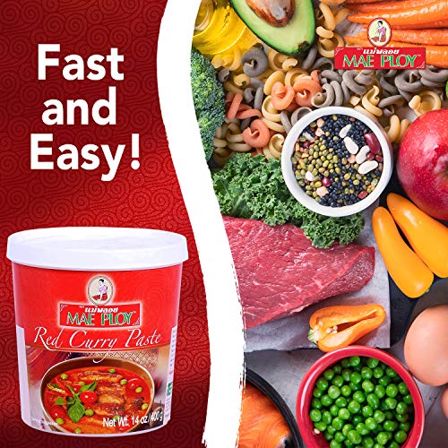 Mae Ploy Red / Red Curry Paste / 14 Ounce (Pack of 1) Curry Sauce