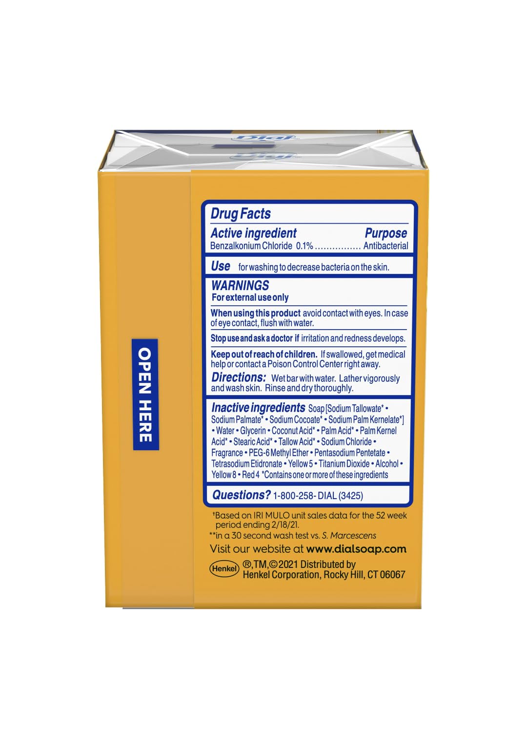 Gold Antibacterial Deodorant Soap by Dial – 3.2 Ounce (Pack of 2), Pack of 2