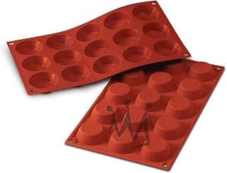 Silikomart Professional SF014 Silicone Baking Mold Tartlet 0.85 Oz, 1.97" Diameter x 0.59" High, 15 Cavities (1 Each)