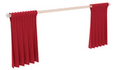 Imagination Station Curtains by Jonti-Craft – 18.5"W x 26"L (Pack of 1), Fabric, Red, Model 0723JC