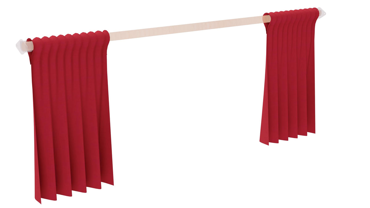 Imagination Station Curtains by Jonti-Craft – 18.5"W x 26"L (Pack of 1), Fabric, Red, Model 0723JC