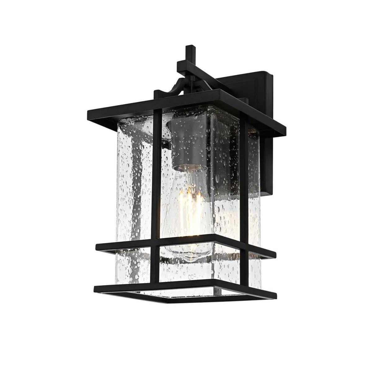 Miller One Light Outdoor Wall Sconce Black by Lighting Design – Iron, Black, Model OD312W12BK