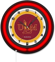 Holland Bar Stool Clk19BKLA-Mon NCAA 19 in. Dia. University of Louisiana at Monroe Double Neon Wall Clock Black