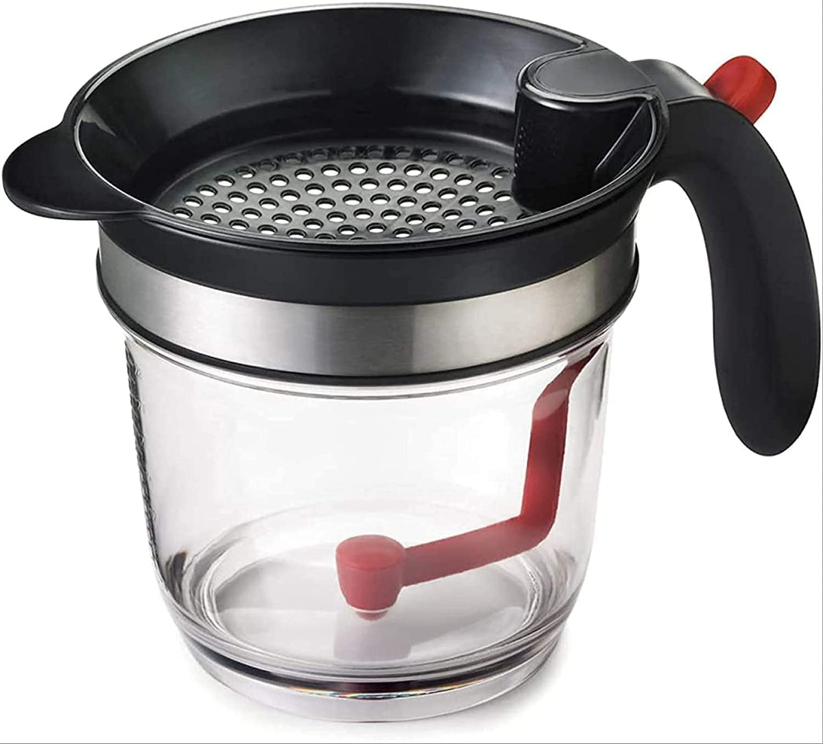 Pazatao Gravy Fat Separator, 4 Cup Capacity with Bottom Release and Strainer, Black