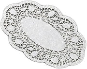 PADERNO World Cuisine Paper Doilies, Oval Disposable Placemats, 9.5" X 6.62", 250PK White 47687-24