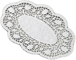 PADERNO World Cuisine Paper Doilies, Oval Disposable Placemats, 9.5" X 6.62", 250PK White 47687-24